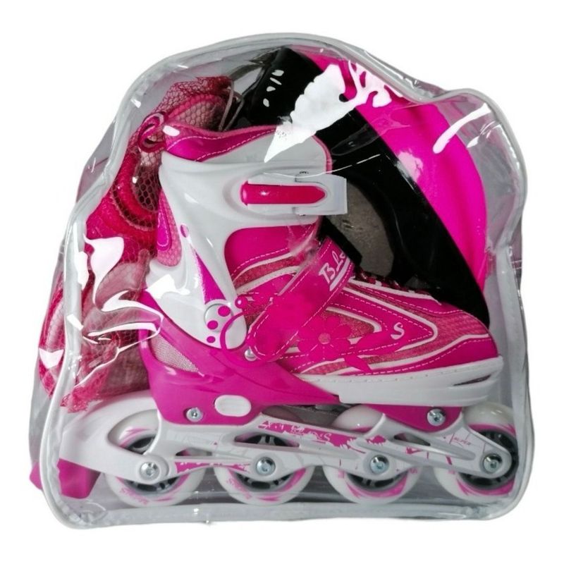 SPORT RUNNER - Patines Sport Runner Fucsia + Protecciones + Bolso T XS