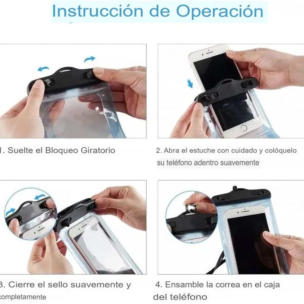 GENERICO - Forro Estuche Sumergible Impermeable Para Celular Naranja