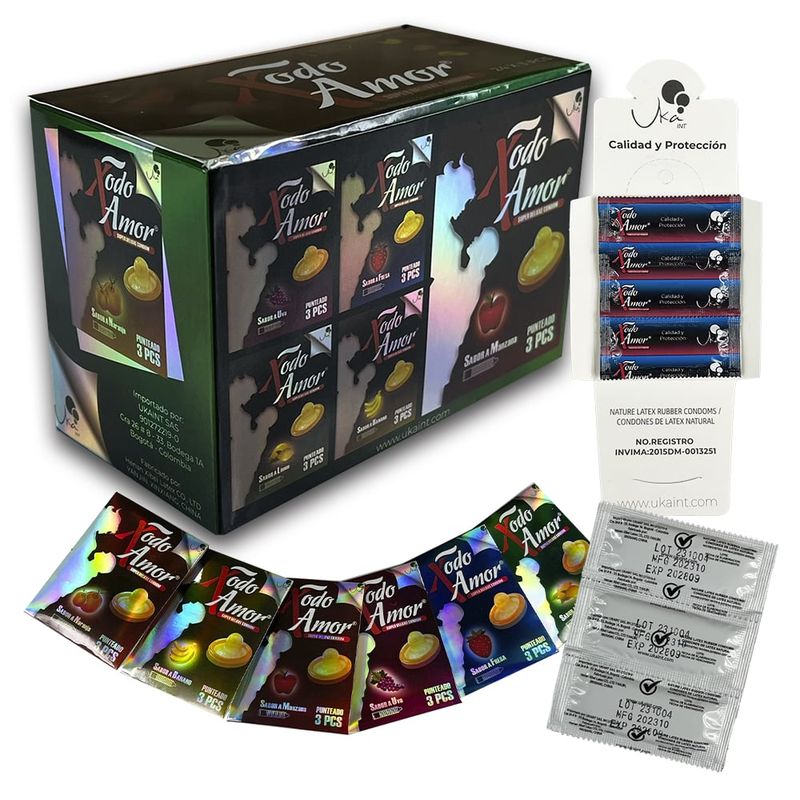 UKAINT - Preservativos condones sabores punteado 24x3und