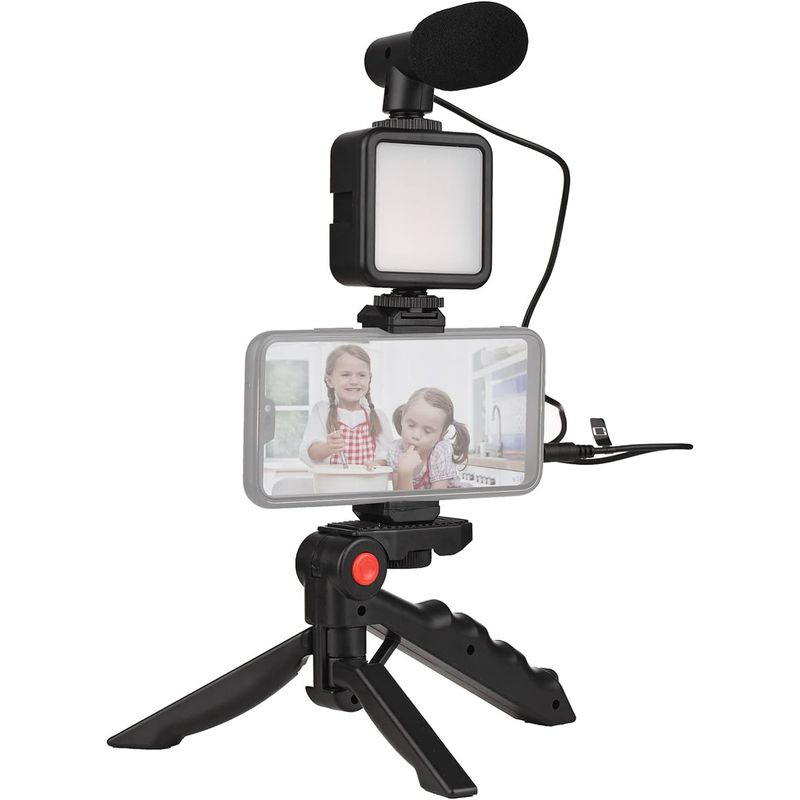 Kit de vlogging iPhone Android trípode mini luz LED de video