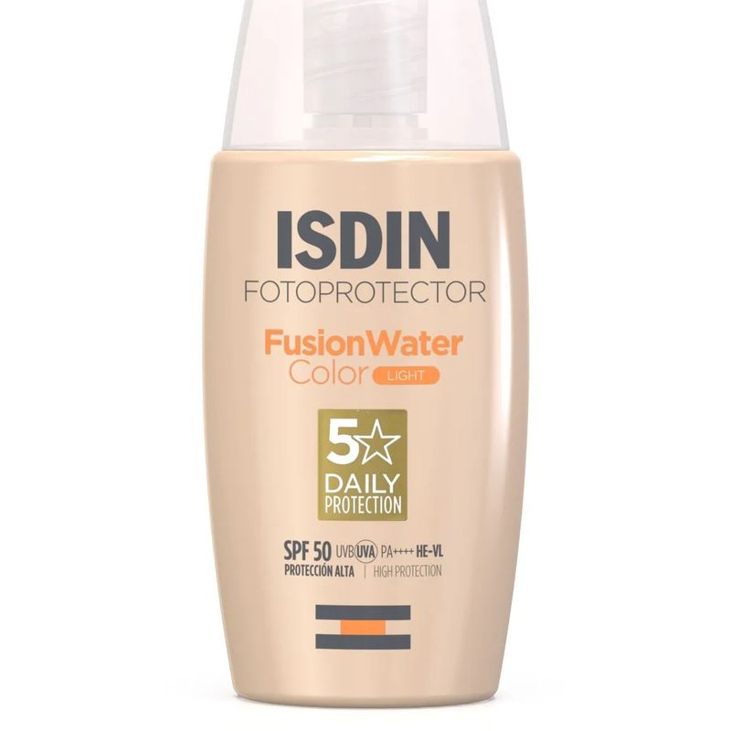 ISDIN - Protector solar facial con color ISDIN Fotoprotector Fusion Water Color Light spf50 50ml