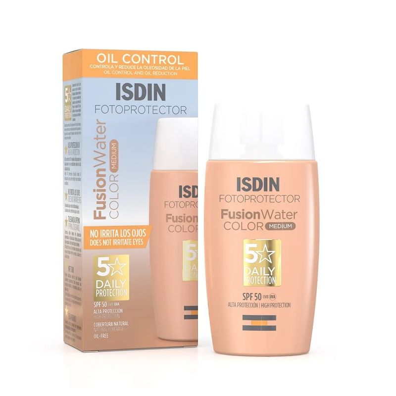 ISDIN - Protector solar facial con color ISDIN Fotoprotector Fusion Water Color Color Medium spf50 50ml