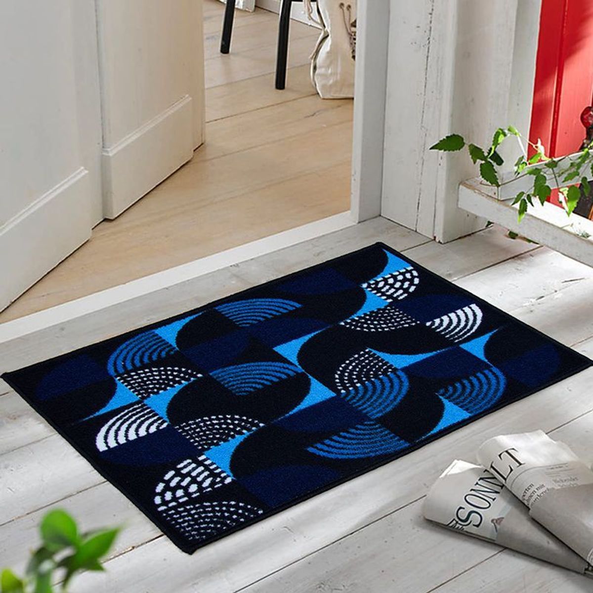 MITAPETE COM - Alfombra Tapete Pie De Cama - Entrada Azul 50 X 80cms
