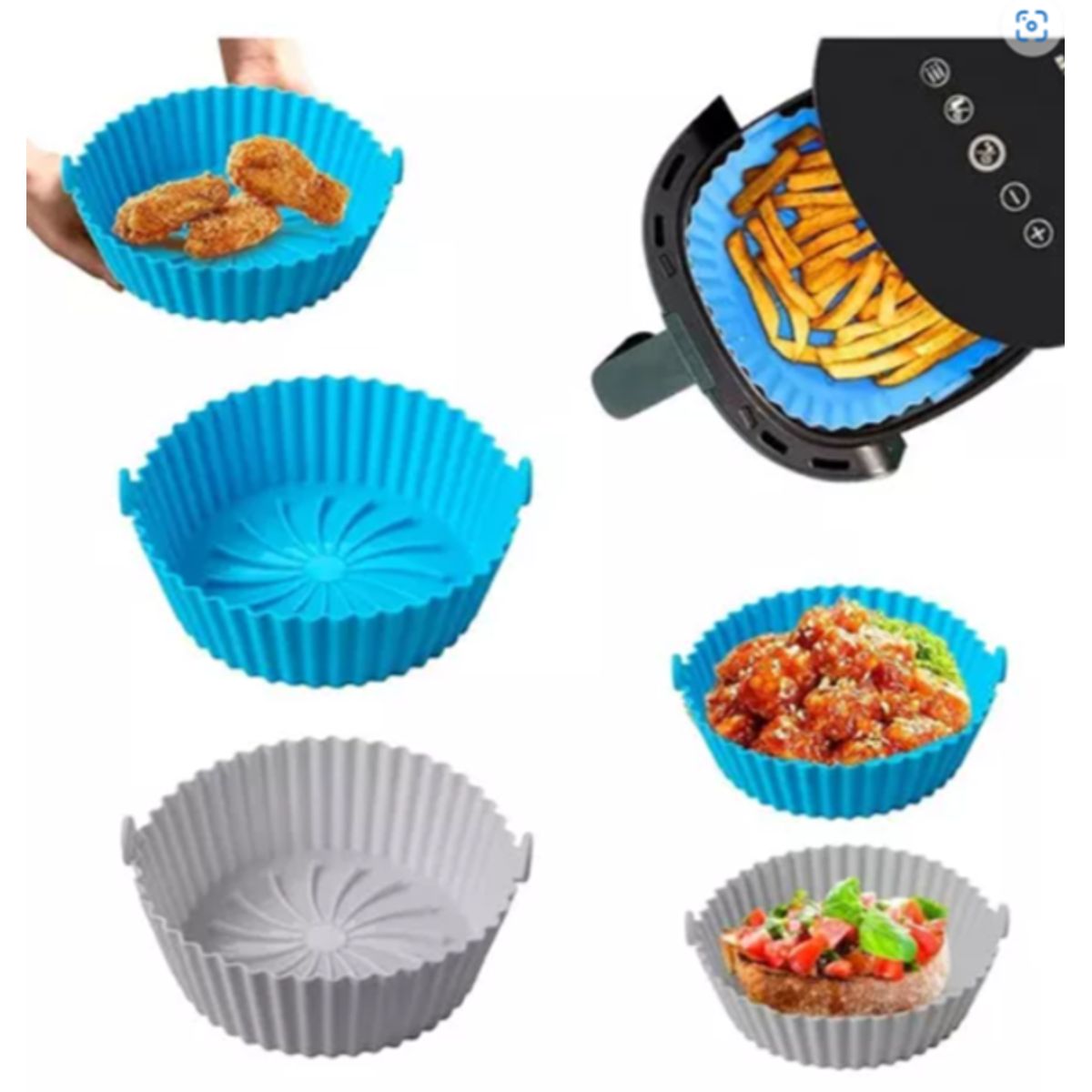 HOGAR DE MIS SUENOS - Canastilla Silicona Olla Freidora Air Fryer Reutilizable