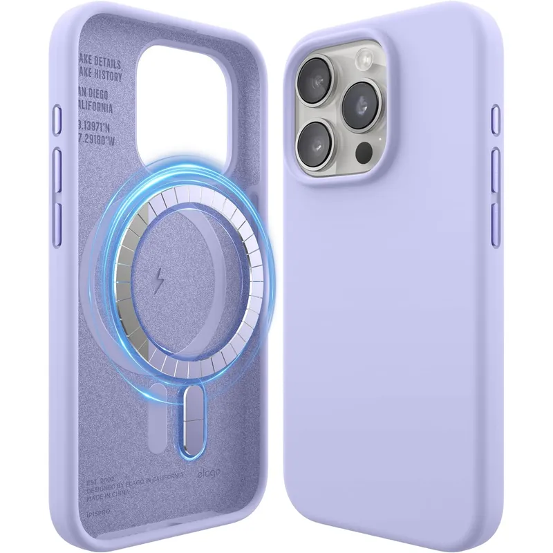 ELAGO - ELAGO Estuche Compatible iPhone 15 Pro Magsafe Silicone Lavanda