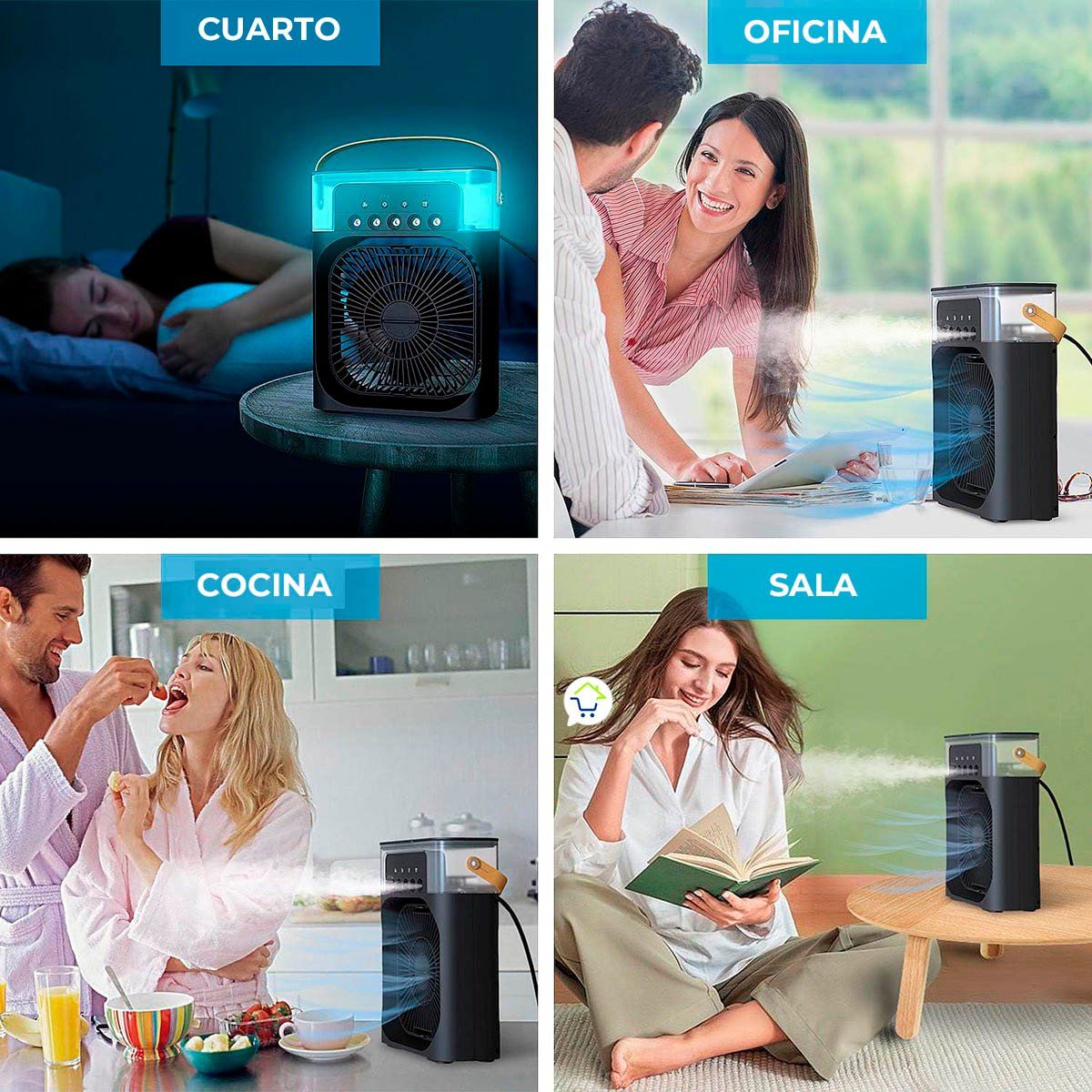 COMPRALOENCASA COM - Ventilador Enfriador Humidificador Aire Led Difusor Aroma MNV-X1