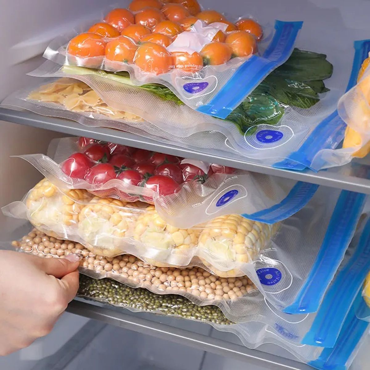 SISDATA - 10 Bolsas Al Vacio Para Alimentos 21x22cm Granos Carnes
