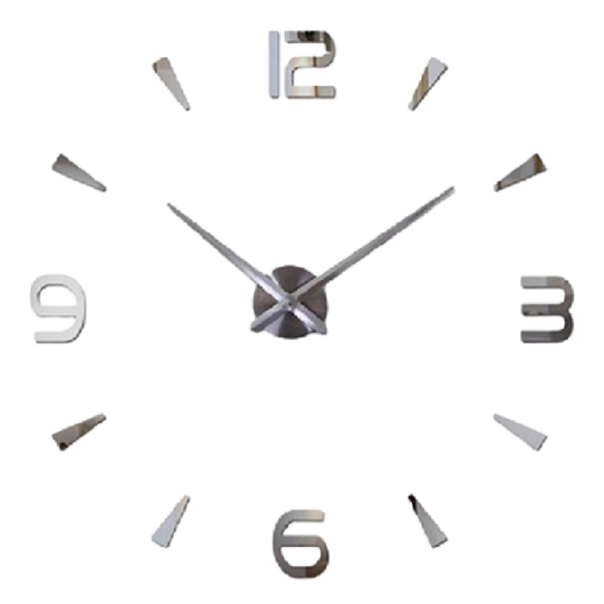 COOL TIME RELOJES - RELOJ DE PARED 3D TAMAÑO  MINI  50X50CM COLOR PLATEADO