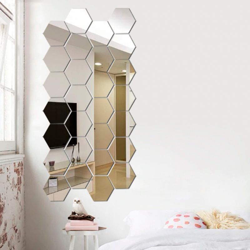 DECONCEPT - ESPEJOS DECORATIVOS PARA EL HOGAR HEXAGONALES 15 UNIDADES