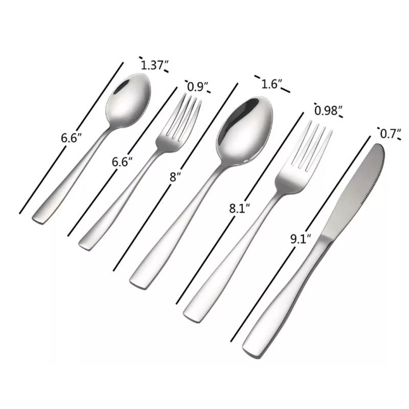 HOUSEWARE - Juego de cubiertos gruesos 30 piezas metalicos