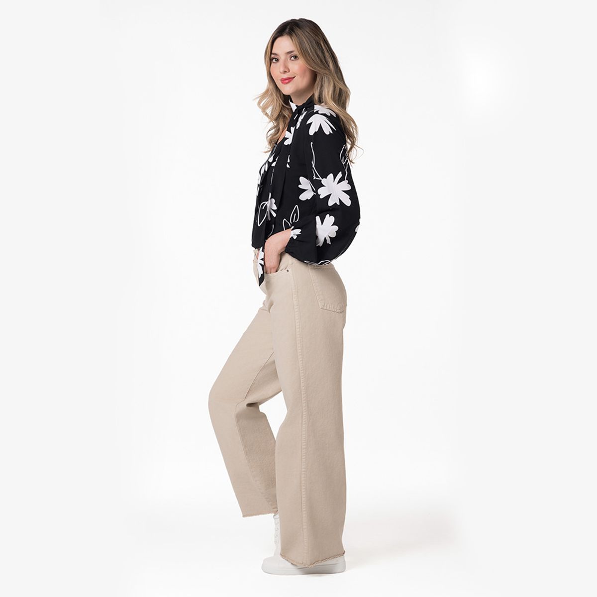 LEC LEE - Jean Wide Leg para Mujer Lec Lee - Beige