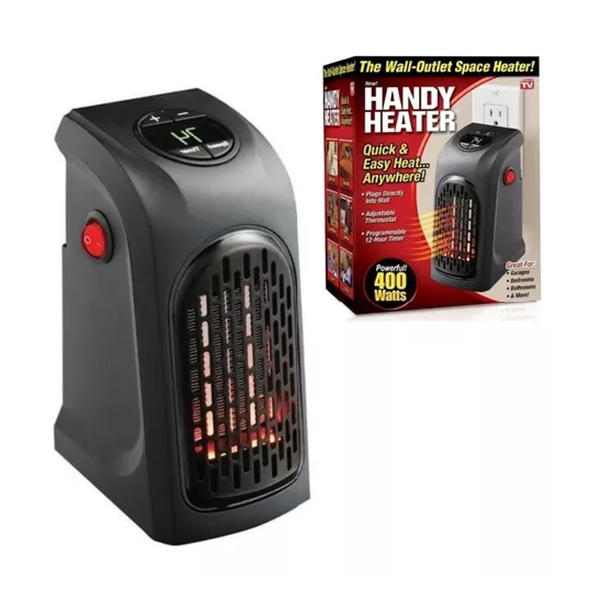 GENERICO - Calentador Ambiente Calefactor Graduable Electrico Temporizador 110v