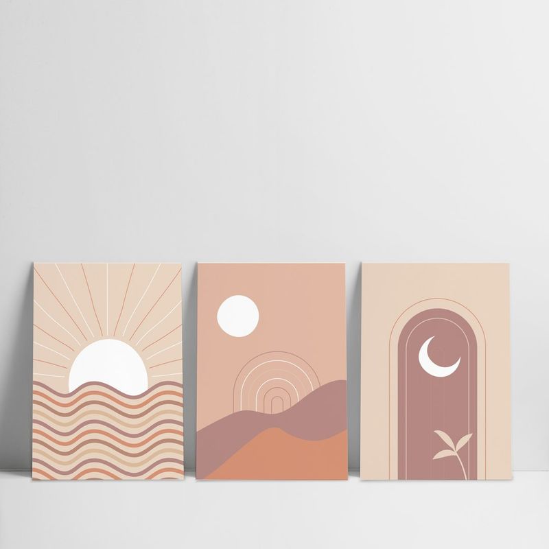 GAMA DIGITAL - Cuadros decorativos Triptico boho