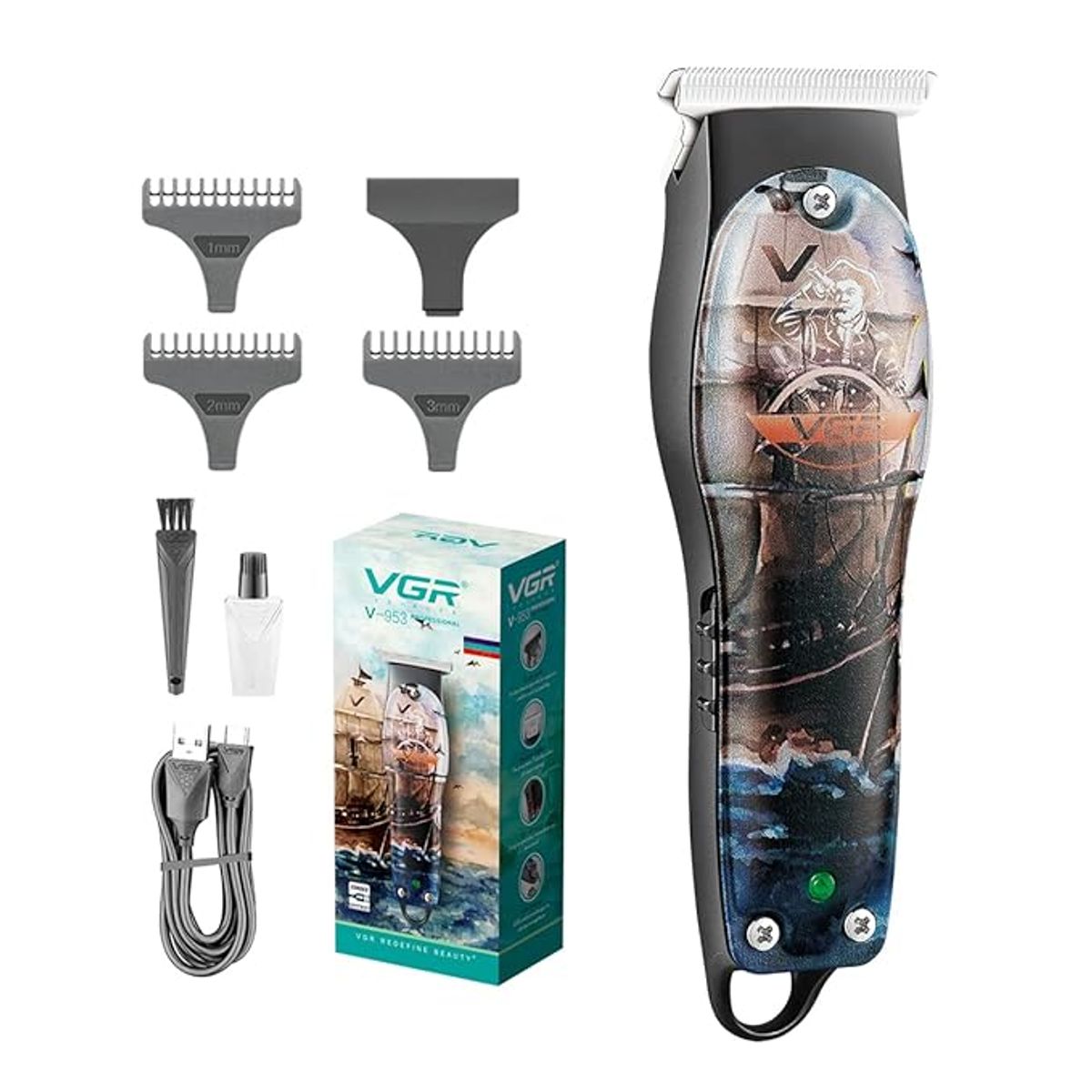 VGR - VGR V-953 Maquina de cabello y barba inalámbrica recargable
