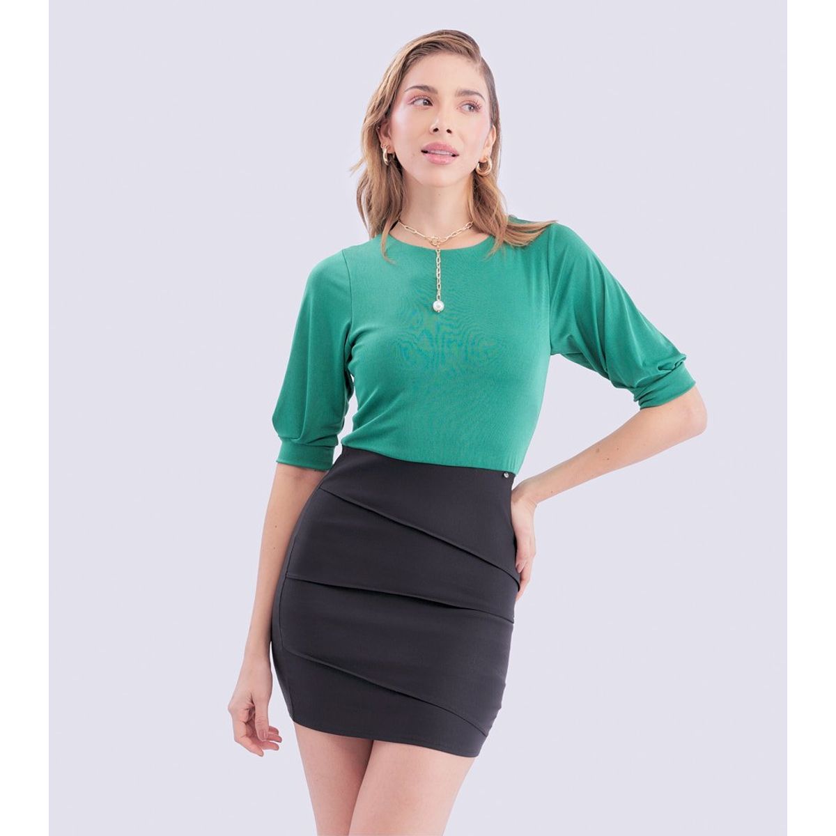 DEREK - Vestido Corto Para Mujer Combinado Derek