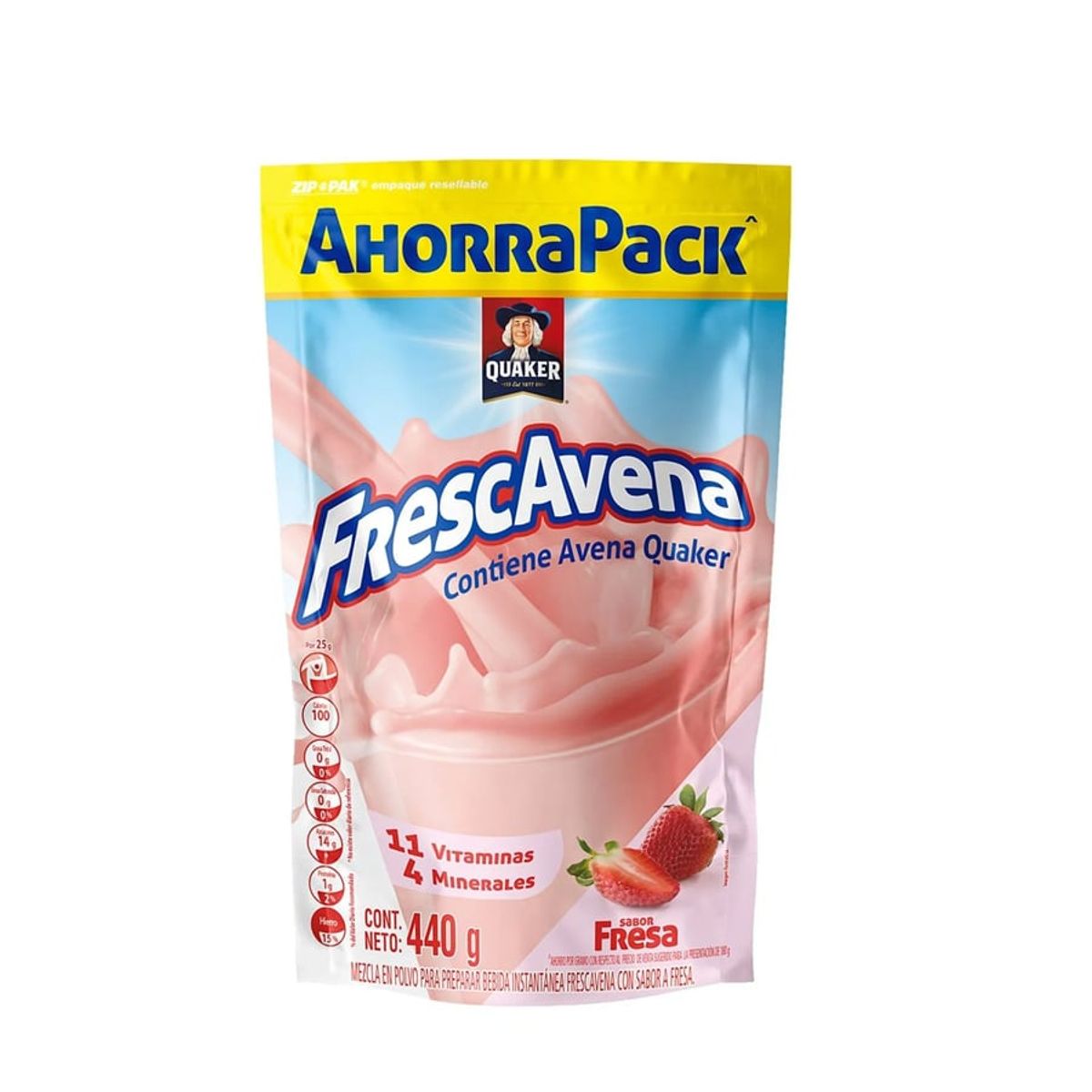 QUAKER - Mezcla Frescavena Fresa x 440g Doypack