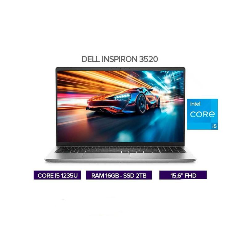 DELL - PORTATIL DELL INSPIRON 3520 15.6" FHD INTEL CORE I5 1235U RAM 16GB DDR4 SSD 2TB M.2