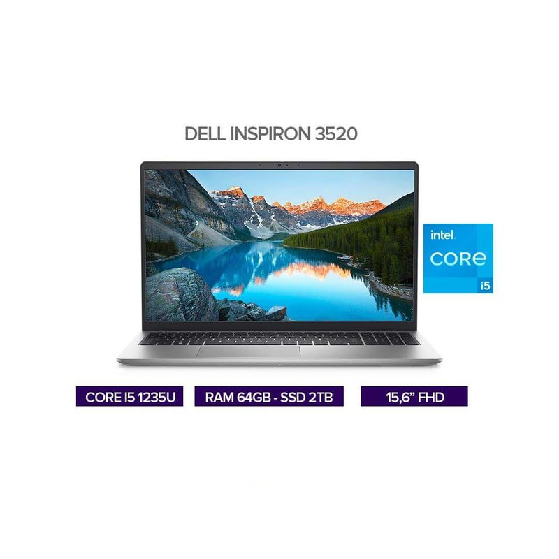 DELL - PORTATIL DELL INSPIRON 3520 15.6" FHD INTEL CORE I5 1235U RAM 64GB DDR4 SSD 2TB M.2 / COMBO TECLADO Y MOUSE