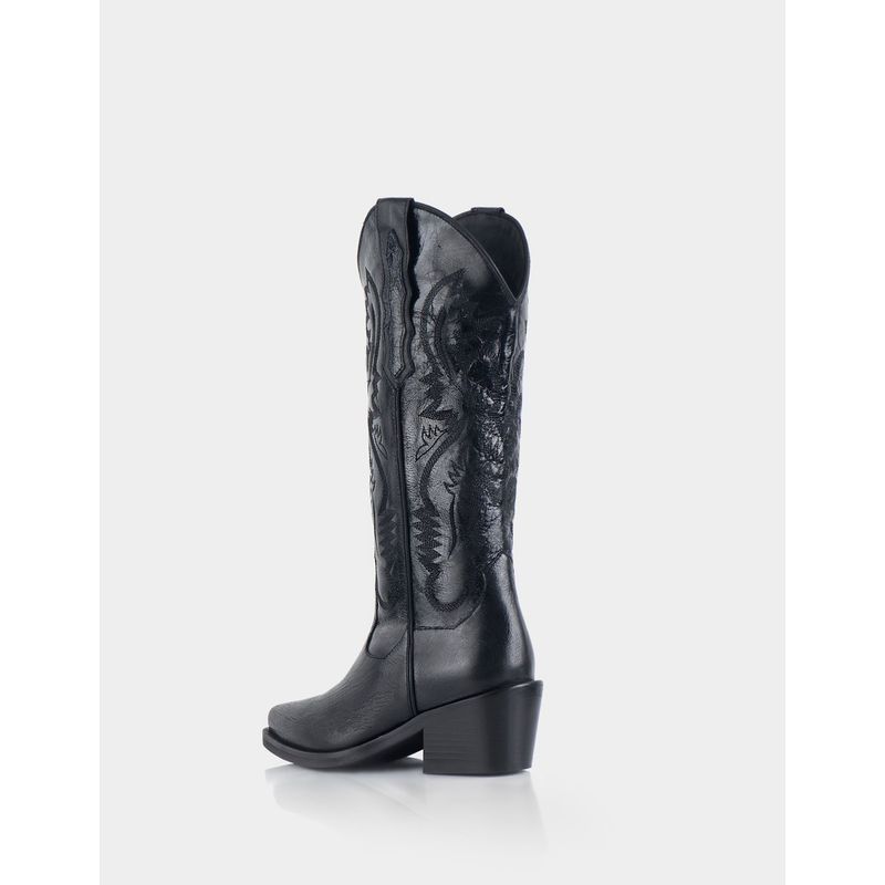 STIVALI - BOTA TEXANA DEVI CRAQUELADO NEGRO