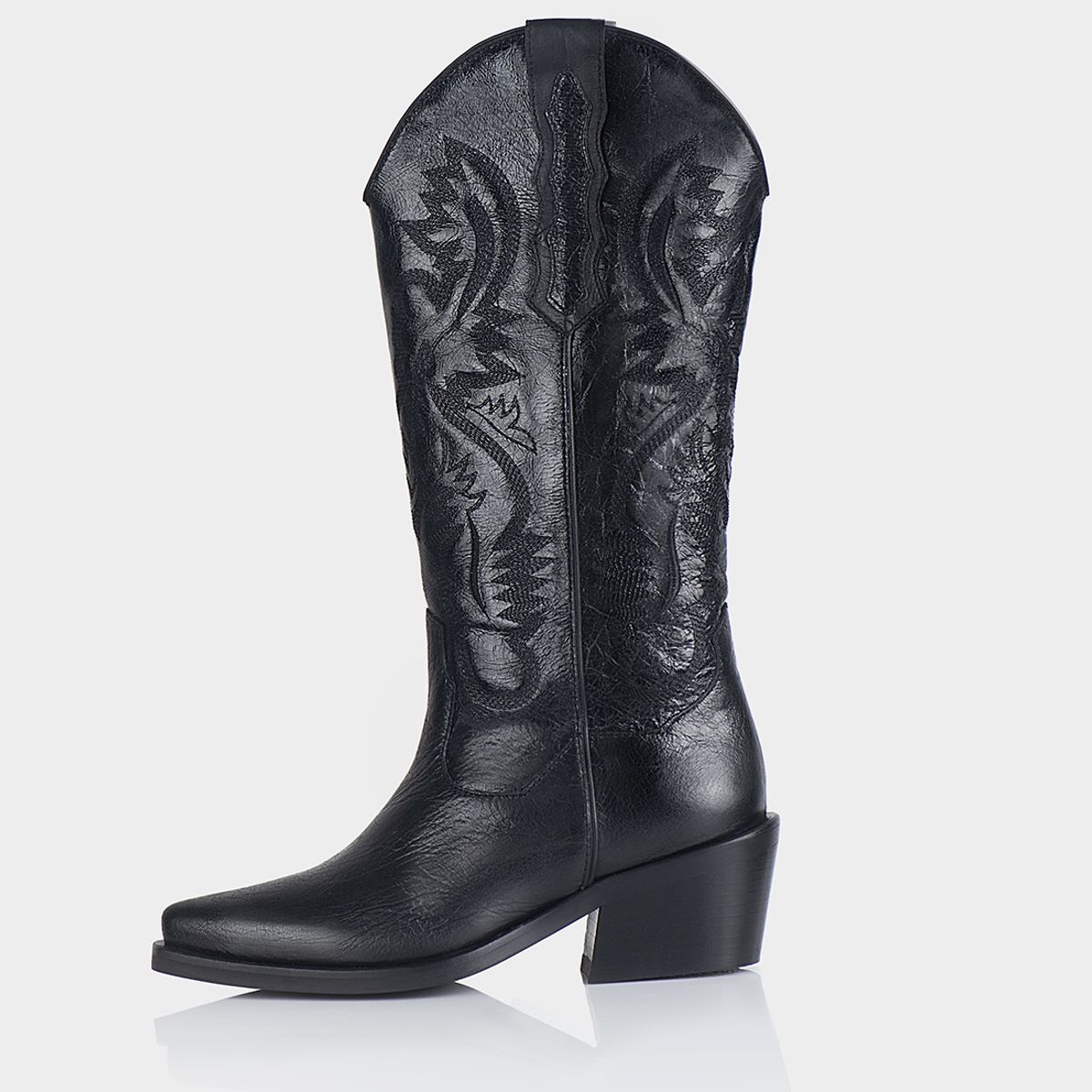 STIVALI - BOTA TEXANA DEVI CRAQUELADO NEGRO