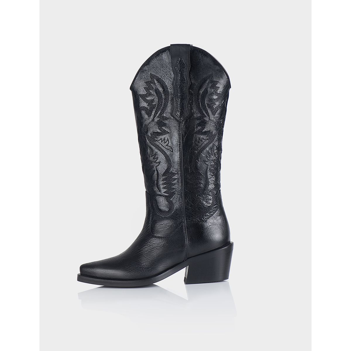 STIVALI - BOTA TEXANA DEVI CRAQUELADO NEGRO