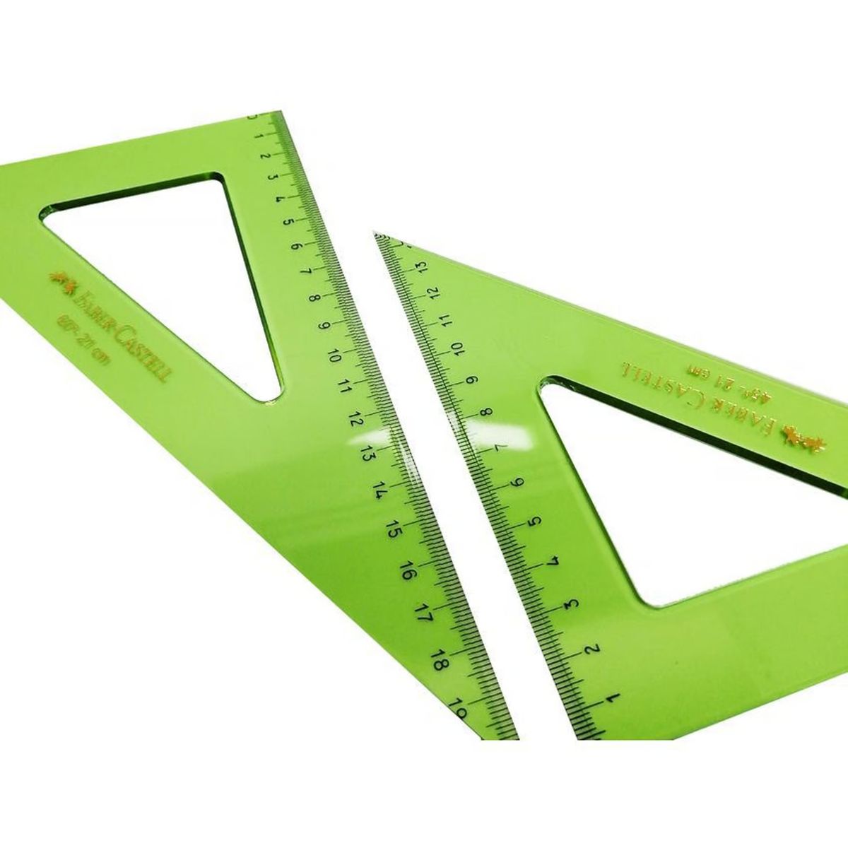 GARABATOS - Kit Escuadras 45° Y 60° - 26 Cm. Verde Faber Castell