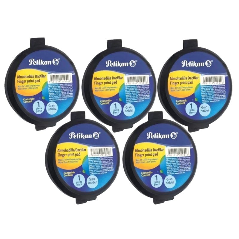 PELIKAN - Huellero Almohadilla Dactil Negro Pelikan Cant: 5 Unidades