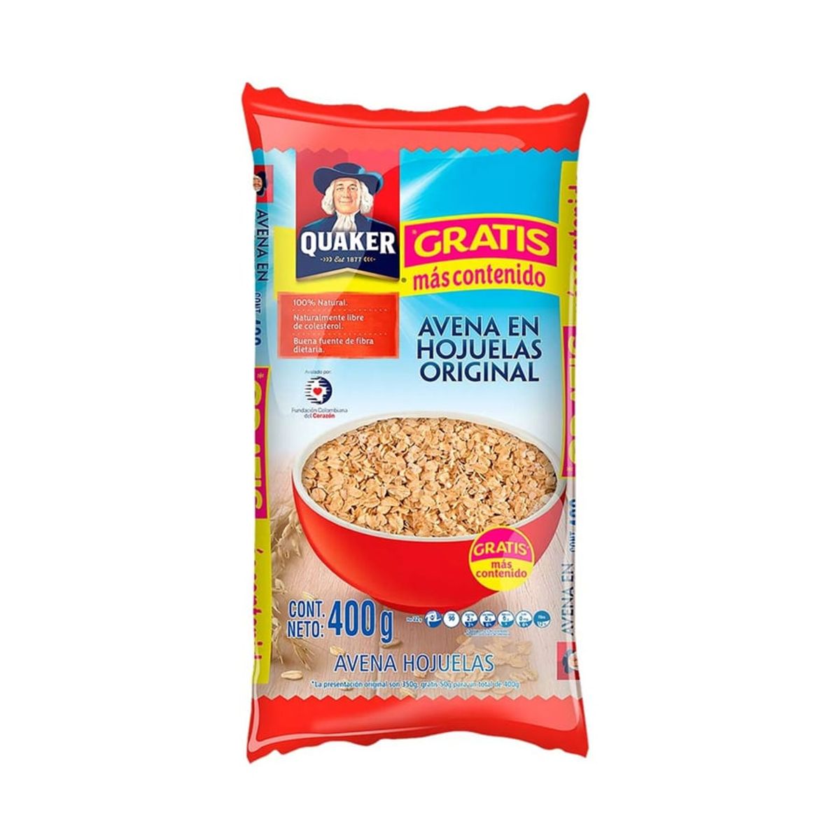 QUAKER - Avena Quaker Hojuelas Bolsa x 400g