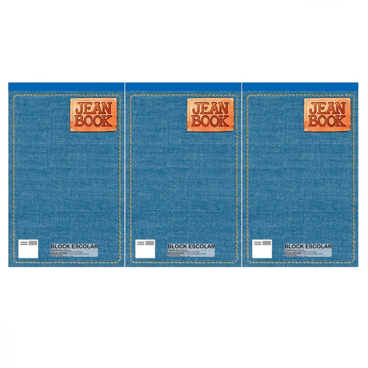 NORMA - Block Bond Oficio Cuadriculado 70h Jean Norma X3 Blocks