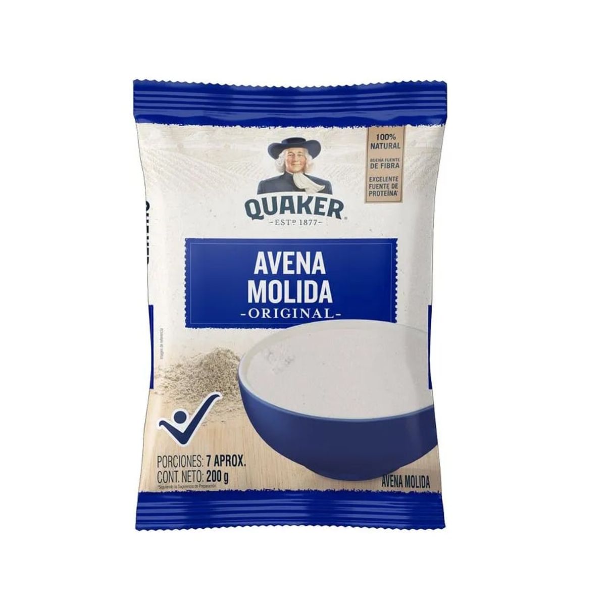 QUAKER - Avena Quaker Molida Bolsa x 200g
