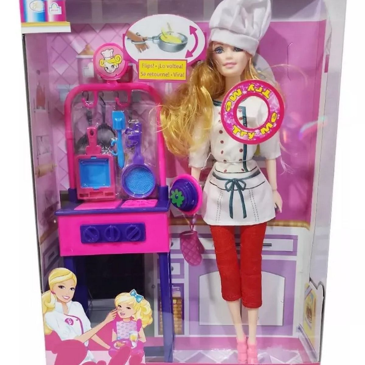 GENERICO - Muñeca Chef Cocina Juguete Sonido Accesorios Niñas Infantil