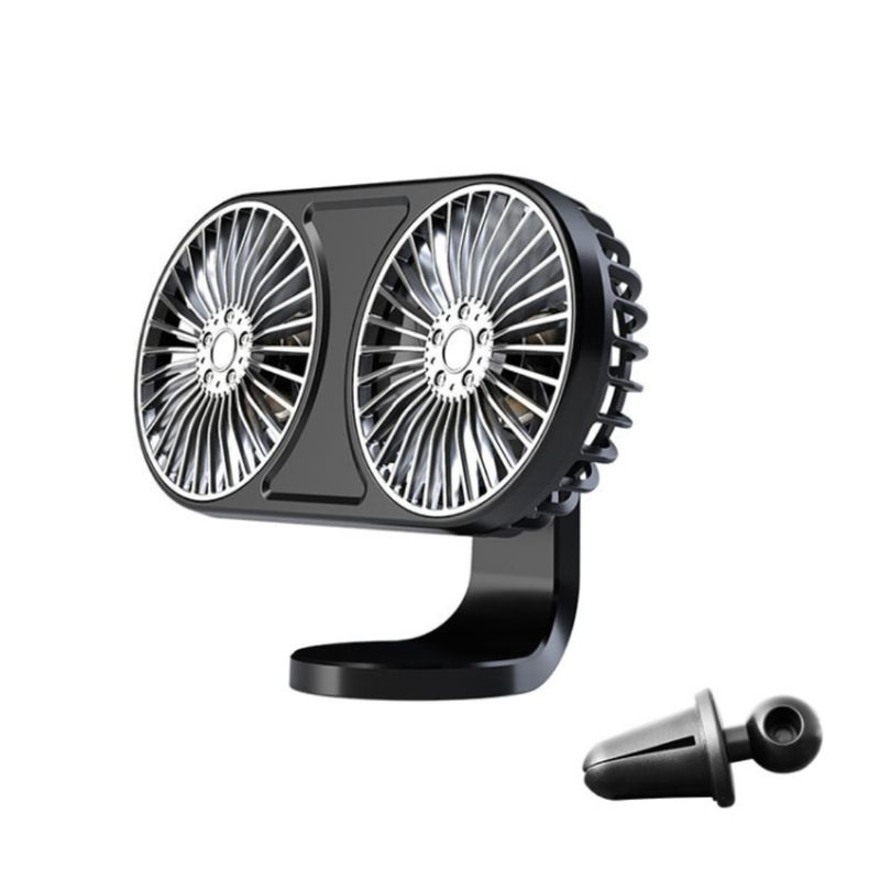 GENERICO - Ventilador Portatil Doble Salida Electrico Usb Luz Led F211