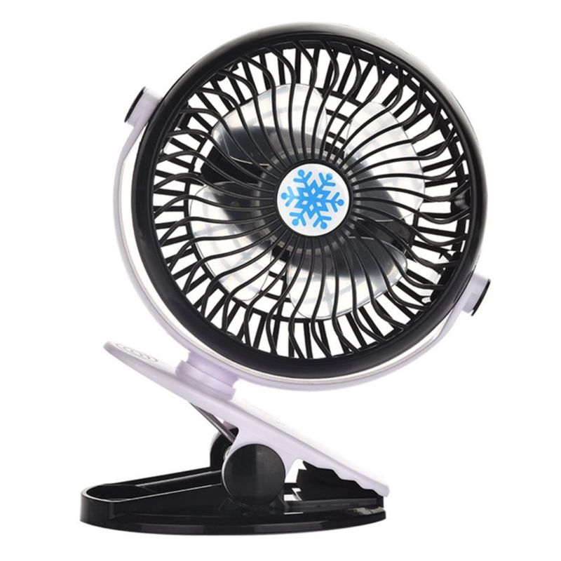 GENERICO - Ventilador Recargable 4 Aspa Soporte Clip Escritorio 3 Nivel