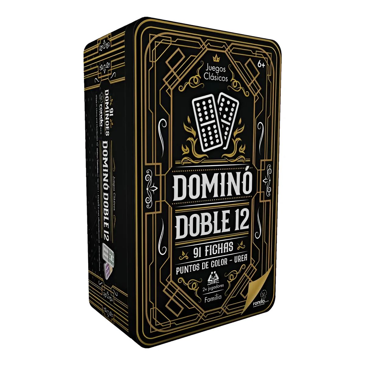 RONDA - Juego De Mesa Domino Doble 12 En Lata Para Familia Niños
