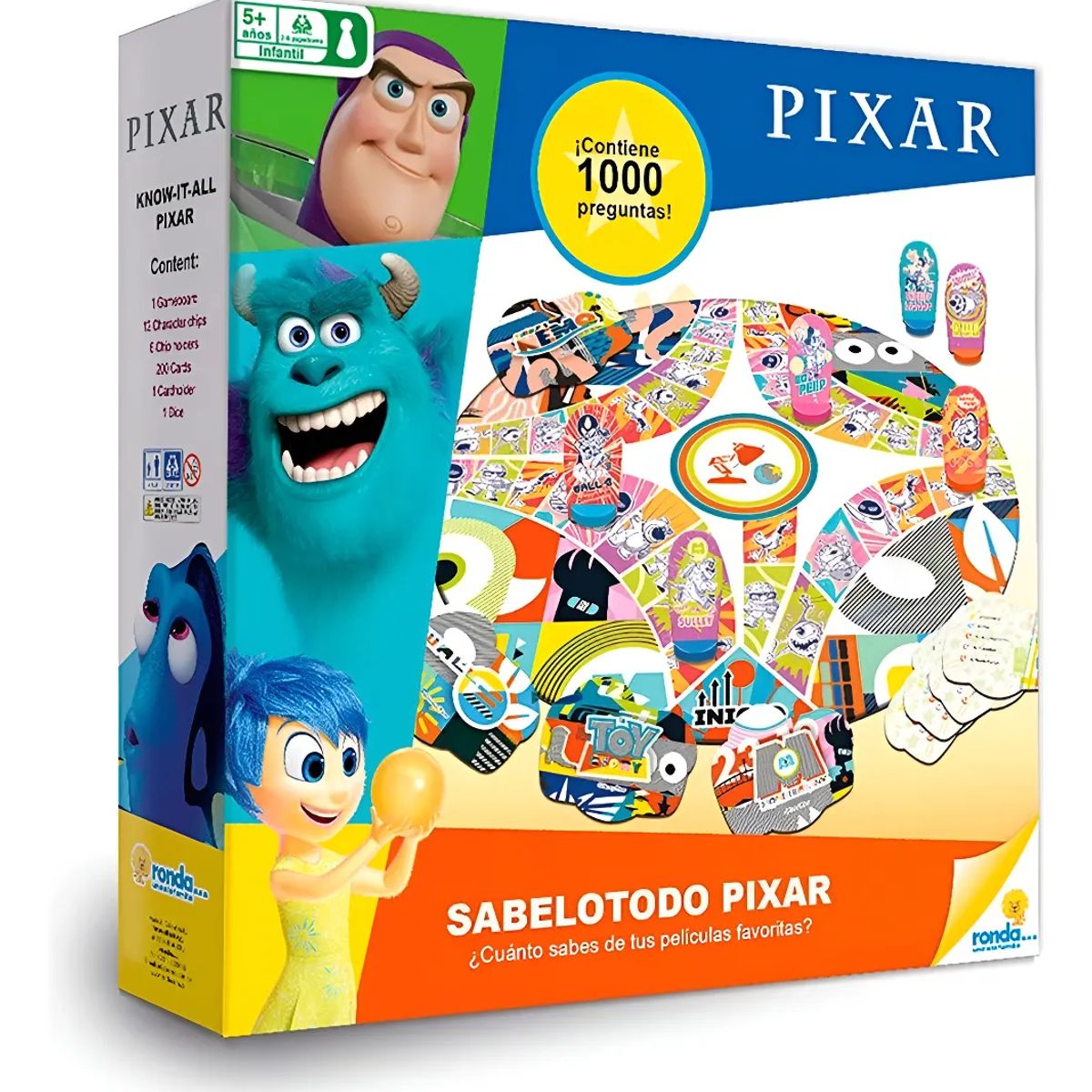RONDA - Juego De Mesa Trivia Sabelotodo Edición Pixar Para Niños