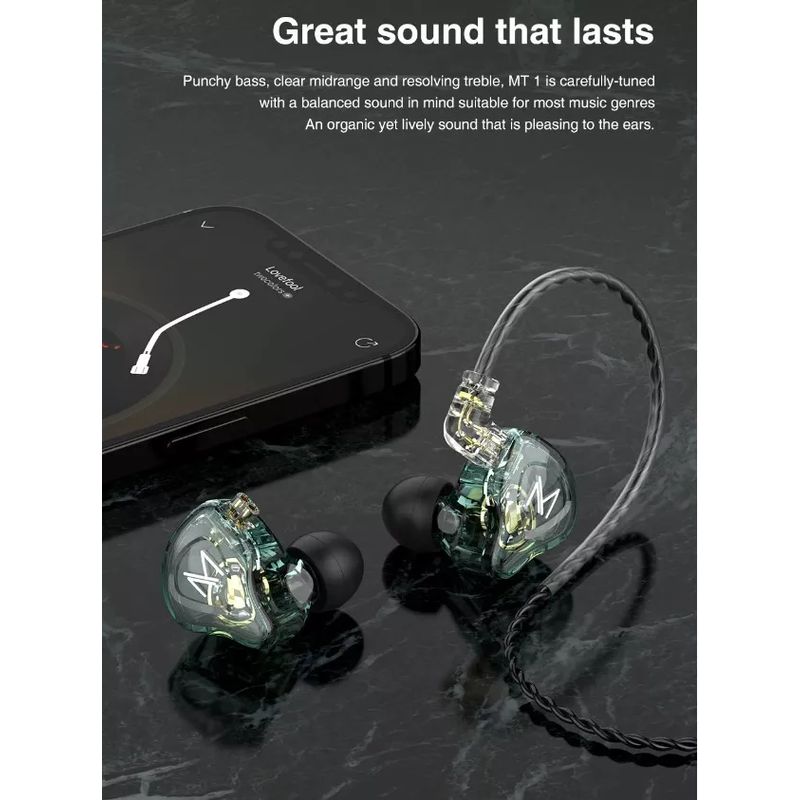 KZ - Audífonos Negro Con Micrófono In-ear MT1 TRN