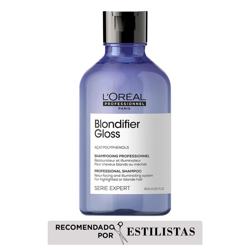 LOREAL PROFESSIONNEL - Shampoo Blondifier gloss nutrición y cuidado del rubio Loreal professionnel 300ml