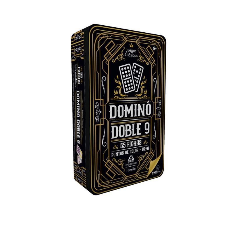 RONDA - Juego De Mesa Domino Doble 9 En Lata Para Diversión Familiar
