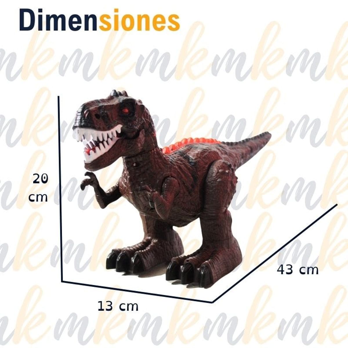 GENERICO - Dinosaurio trex Juguete Control Remoto Con Sonido Movimiento café