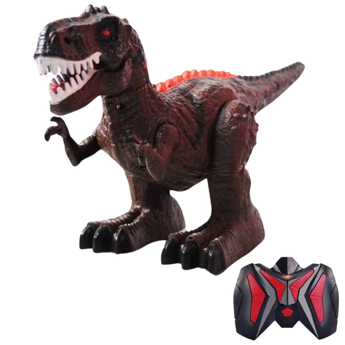 GENERICO - Dinosaurio trex Juguete Control Remoto Con Sonido Movimiento café