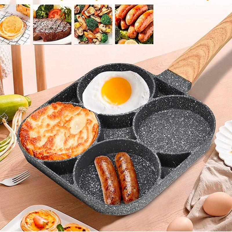 GENERICO - Sarten Antiadherente 4 Puestos Para Huevos Arepas Pancakes