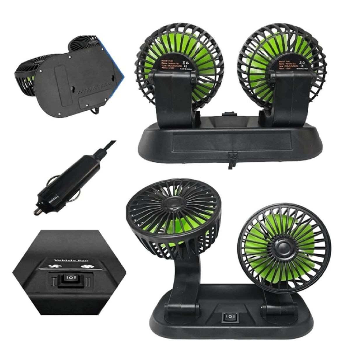 GENERICO - Ventilador Portátil Para El Vehículo Gira 360º