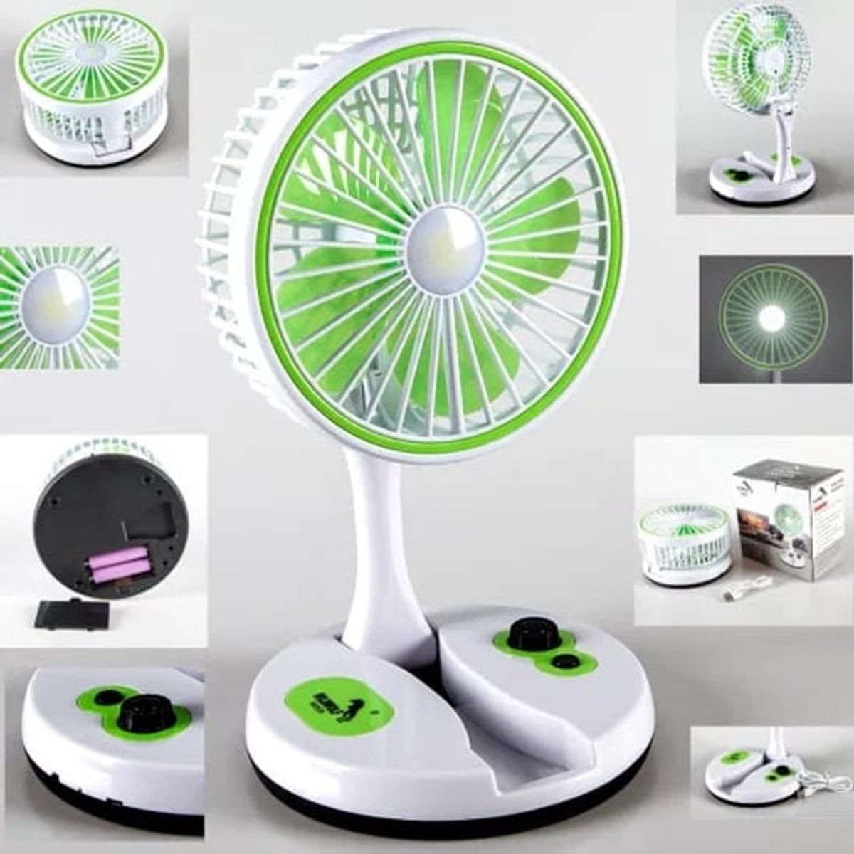 GENERICO - Ventilador Eléctrico Recargable Por USB Con Iluminación