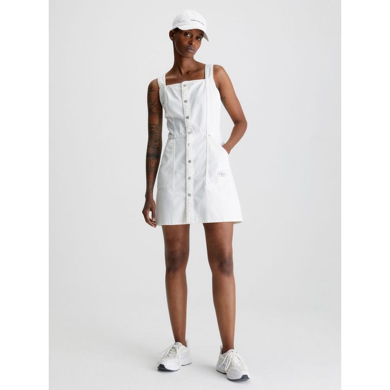 CALVIN KLEIN - Vestido blanco utility con botones Calvin Klein