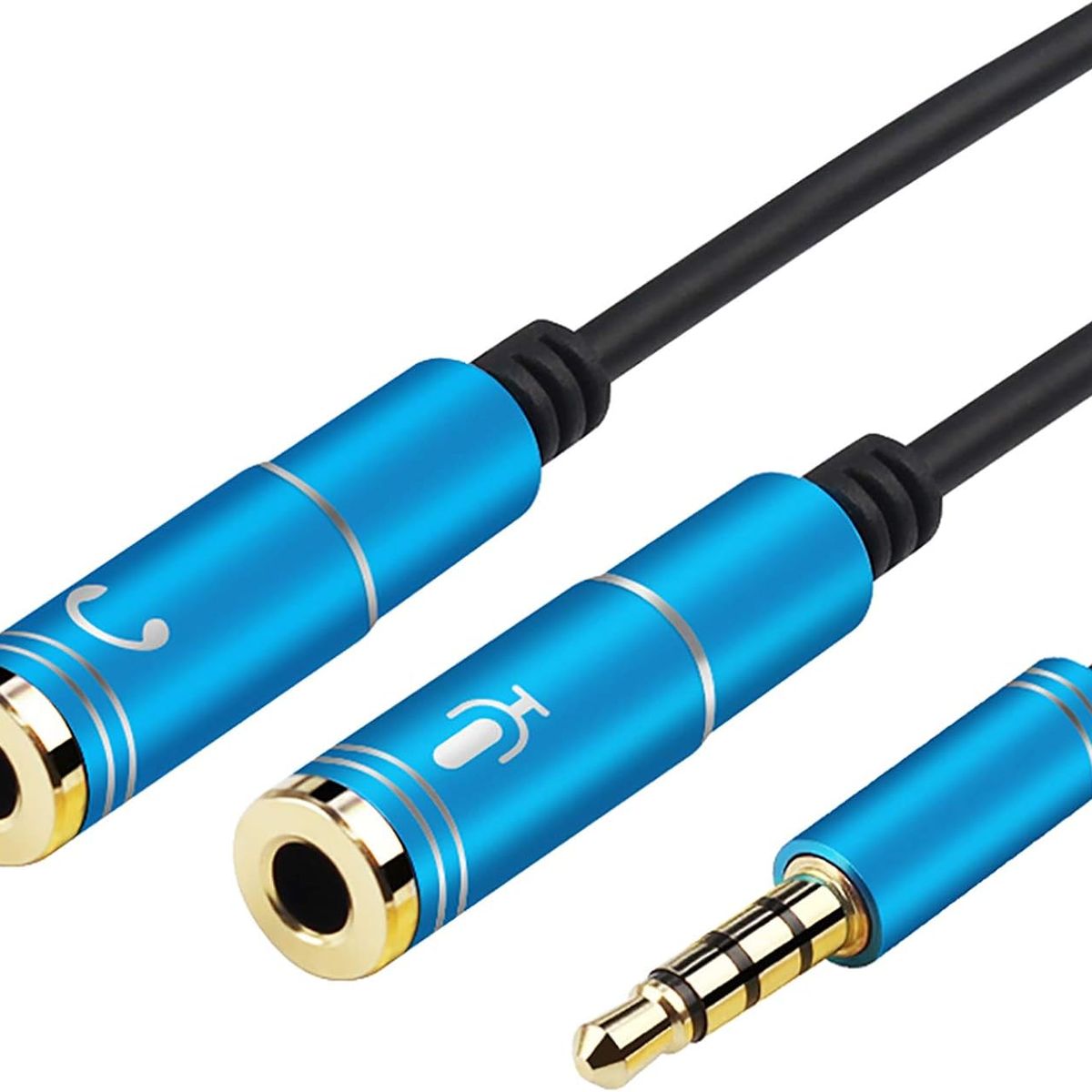 GENERICO - Cable Adaptador Audio Y Micrófono A 1 Plug Macho De 3.5mm