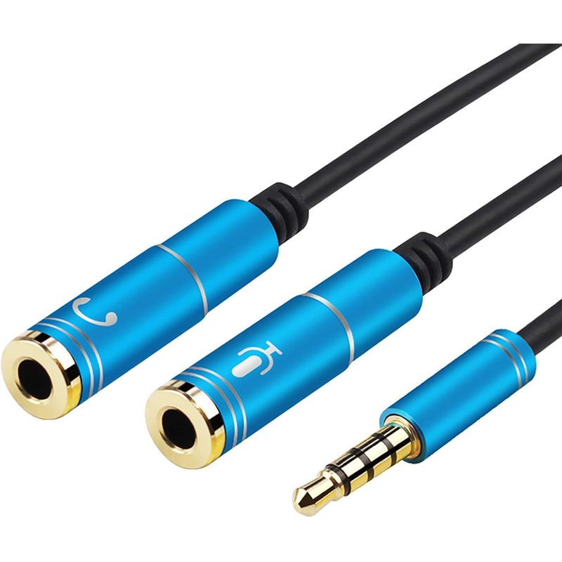 GENERICO - Cable Adaptador Audio Y Micrófono A 1 Plug Macho De 3.5mm