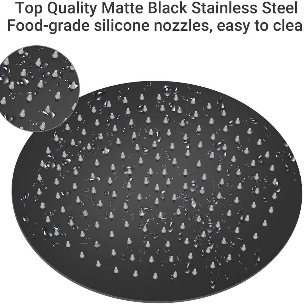 GENERICO - Regadera Ducha Soffitto Color Negro 30cm Mate-tubo Techo