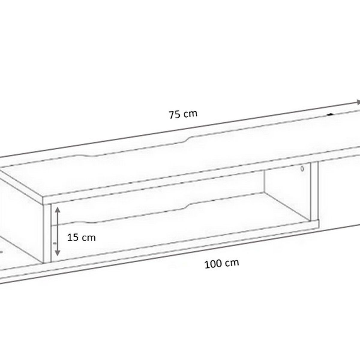 GENERICO - Repisas Flotantes TV Blanco Decoracion Moderna