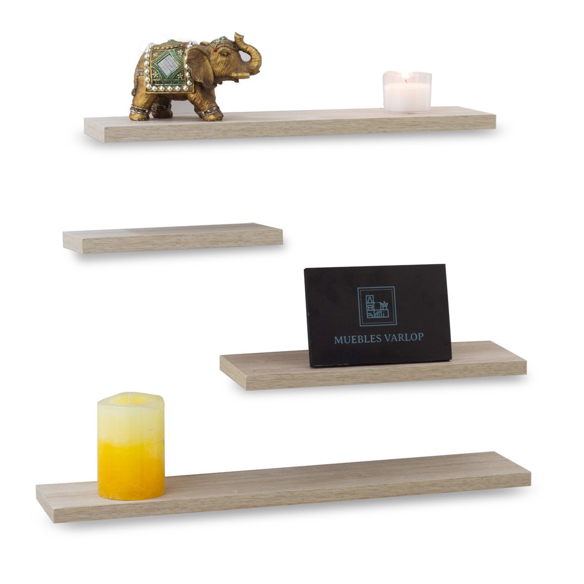 GENERICO - Repisas Flotantes Modernas Arena 15 cm Set X 4 Un Decoracion Moderna