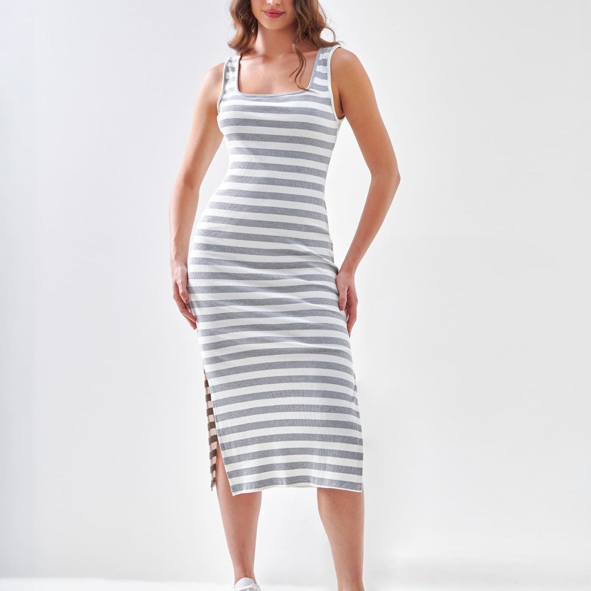 BELIFE - Vestido Largo Manga Sisa